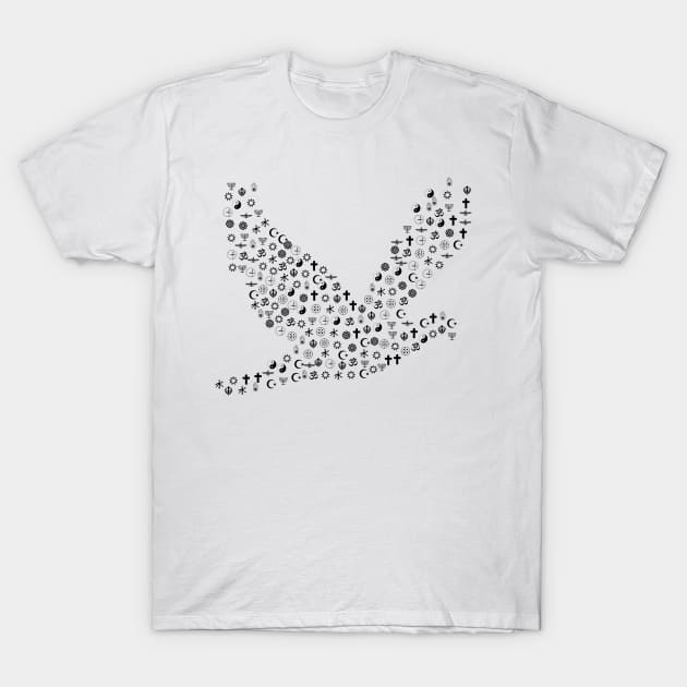 World Religions Peace Dove T-Shirt by Sanu Designs